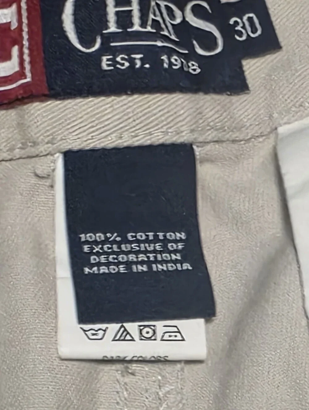 Chaps Preppy 100% Cotton Twill Cargo Shorts Off White Size 30